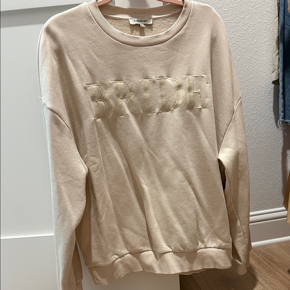Francesca's Collections Cream Bride Sweatshirt
